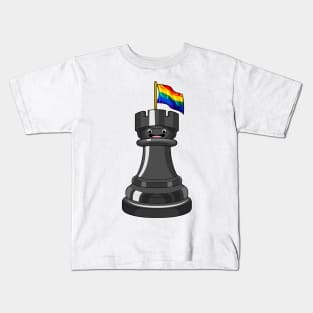 Chess piece Rook Rainbow Chess Kids T-Shirt